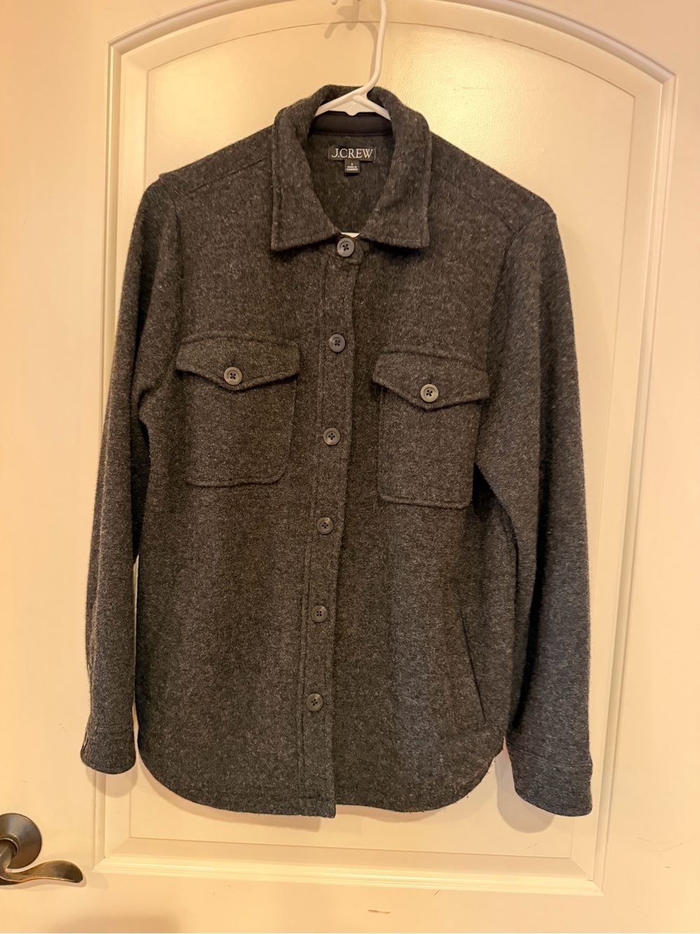 J Crew Wool Blend Button Down Grey Shacket Jacket size Small